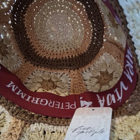 Peter Grimm x Free People Fergie Crochet Granny Square Bucket Hat Boho Beach FP - Picture 3 of 10